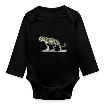 jaguar - Body Bébé bio manches longues - noir - Devant