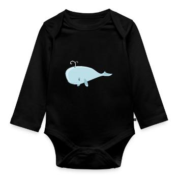 Wal - Baby Bio-Langarm-Body - Schwarz - Vorne