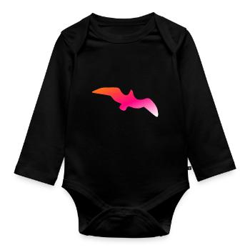 Freedom Bird | Exklusives Streetstyle-Design - Baby Bio-Langarm-Body - Schwarz - Vorne