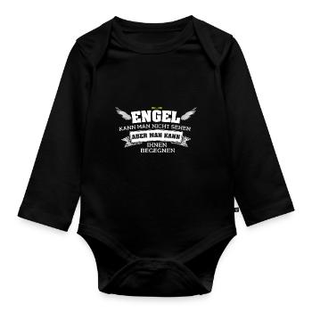 Engel - Baby Bio-Langarm-Body - Schwarz - Vorne