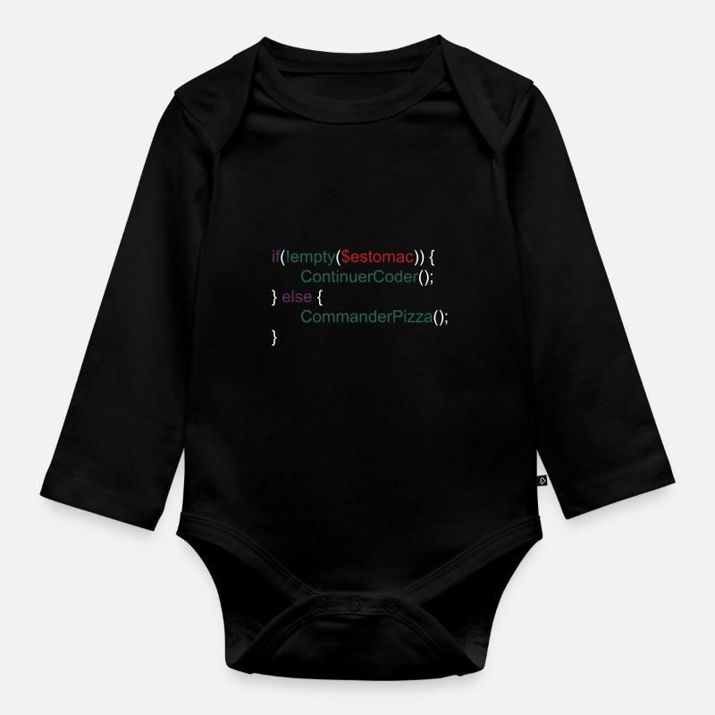 Codeur - Body Bébé bio manches longues - noir