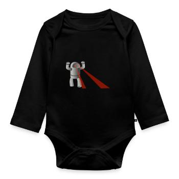 Roboter - Baby Bio-Langarm-Body - Schwarz - Vorne