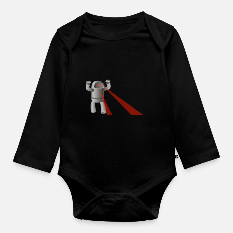 Roboter - Baby Bio-Langarm-Body - Schwarz