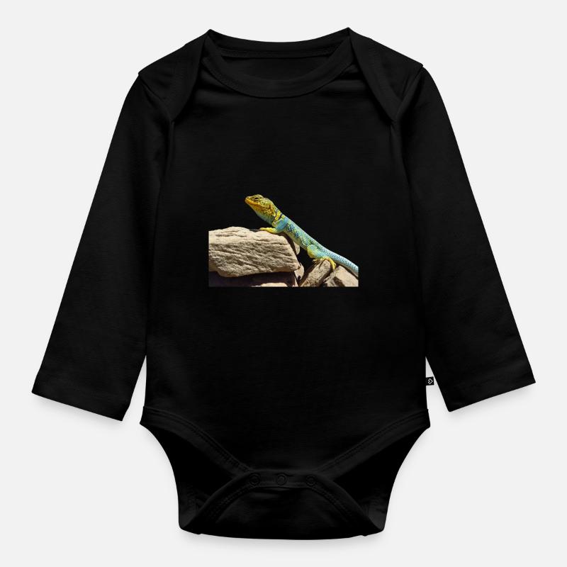 gecko lézard lézard lézard - Body Bébé bio manches longues - noir