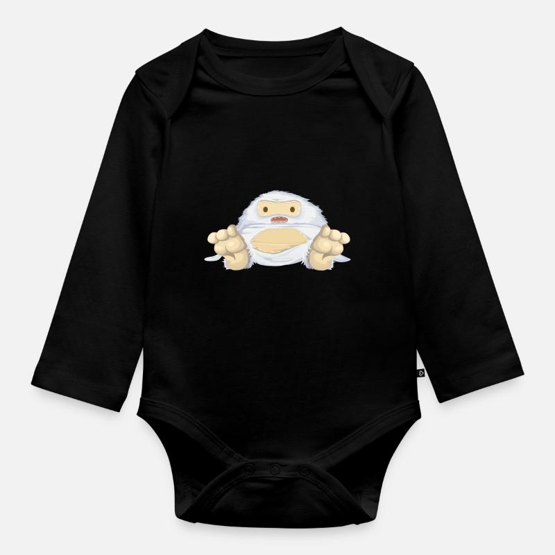 yeti - Body Bébé bio manches longues - noir