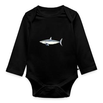 Requin taupe bleu mako - requin-taupe bleu - Réquin - Body Bébé bio manches longues - noir - Devant