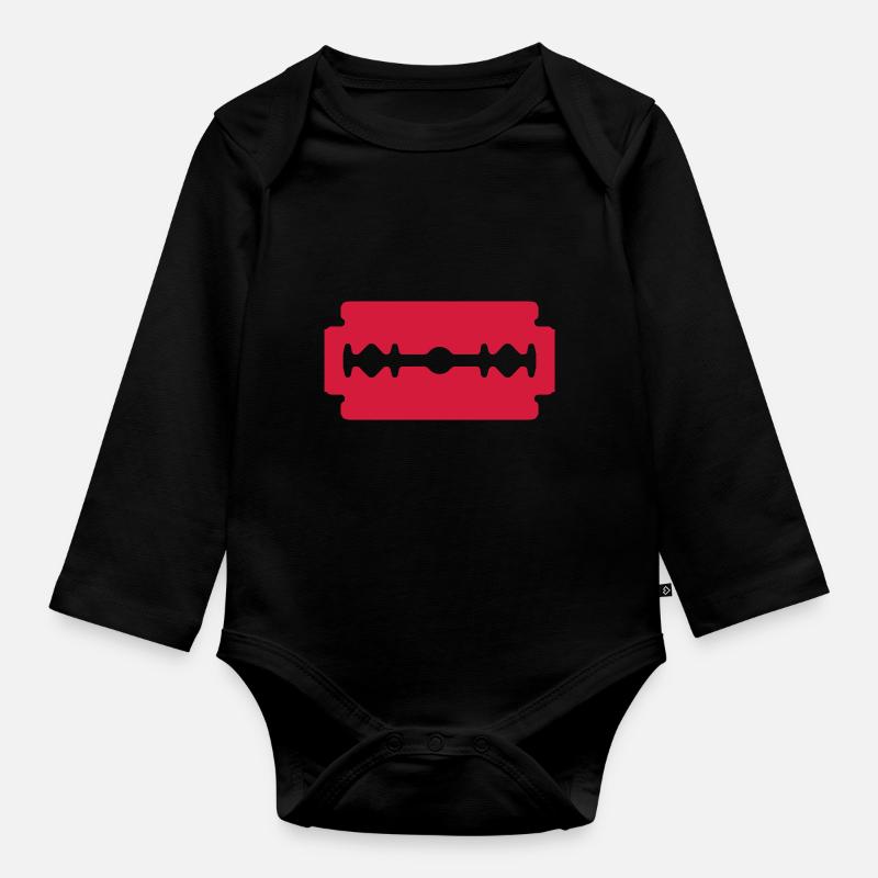 razor blade - Baby Bio-Langarm-Body - Schwarz