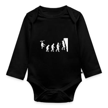 Klettern Evolution Shirt - Baby Bio-Langarm-Body - Schwarz - Vorne
