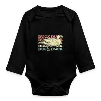 Duck Duck - Organic Longsleeve Baby Bodysuit - black - Front
