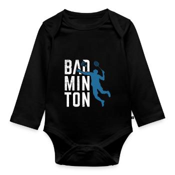 Sport de badminton - Body Bébé bio manches longues - noir - Devant