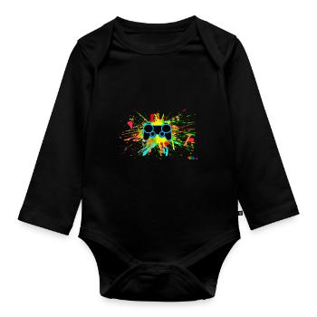 Graffiti-Controller Splatter - Baby Bio-Langarm-Body - Schwarz - Vorne
