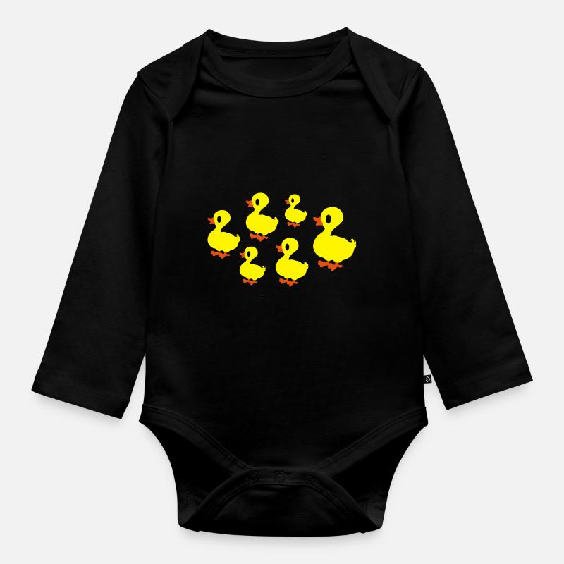 enten - Baby Bio-Langarm-Body - Schwarz