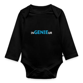 InGENIEur Ingenieur GENIE - Baby Bio-Langarm-Body - Schwarz - Vorne