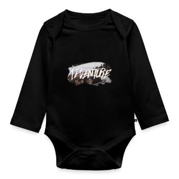 Adventure - Organic Longsleeve Baby Bodysuit - black - Front