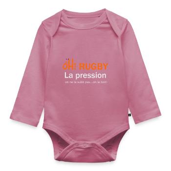 oh rugby pression - Body Bébé bio manches longues - mauve - Devant