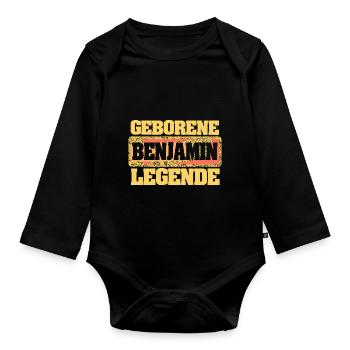 Benjamin - Baby Bio-Langarm-Body - Schwarz - Vorne