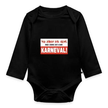 Karneval - Baby Bio-Langarm-Body - Schwarz - Vorne