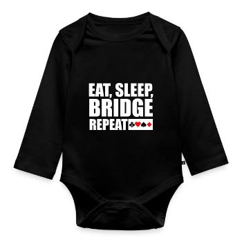 Bridge Eat Sleep Bridge Wiederholen - Baby Bio-Langarm-Body - Schwarz - Vorne
