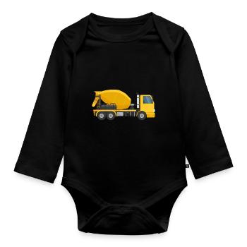 Concrete mixer - Organic Longsleeve Baby Bodysuit - black - Front
