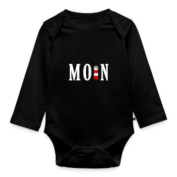 MOIN Willkommen in Norddeutschland - Meer Küste - Baby Bio-Langarm-Body - Schwarz - Vorne