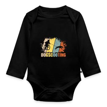 Dogscooting gift for a dogscooter and - Organic Longsleeve Baby Bodysuit - black - Front