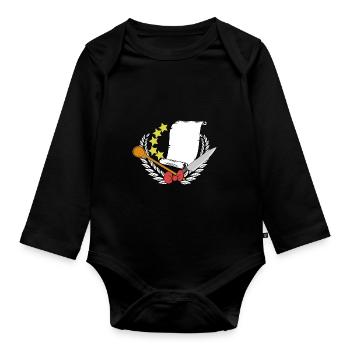 -starred chef -starred chef Restaurant menu - Organic Longsleeve Baby Bodysuit - black - Front