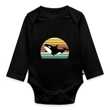 Orque - Body Bébé bio manches longues - noir - Devant