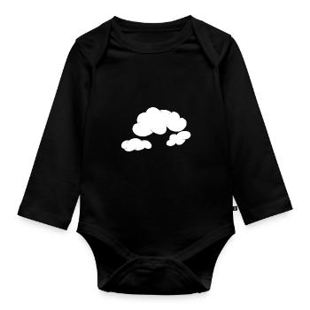 nuage - Body Bébé bio manches longues - noir - Devant