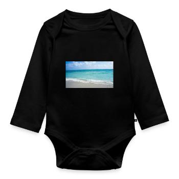 mer - Body Bébé bio manches longues - noir - Devant