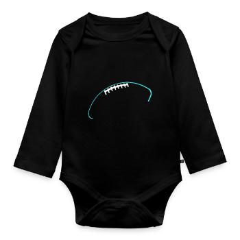 American Football Love Football Outline - Organic Longsleeve Baby Bodysuit - black - Front