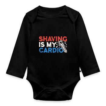Barber Barbier Coiffeur homme Barbershop - Body Bébé bio manches longues - noir - Devant