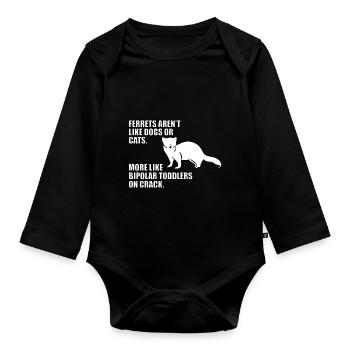 Lustiger Frettchen Liebhaber Witz für Mama Papa - Baby Bio-Langarm-Body - Schwarz - Vorne