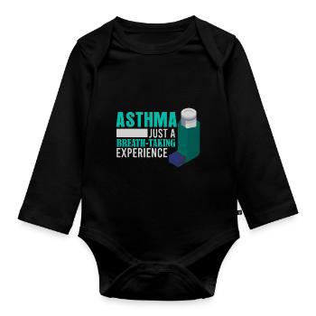 Lustig Asthma nur eine atemberaubende Erfahrung Lu - Baby Bio-Langarm-Body - Schwarz - Vorne