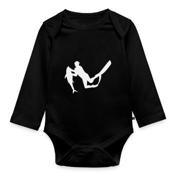 Pêche à la lance Plongée sous-marine pêche libre Apnée - Body Bébé bio manches longues - noir - Devant