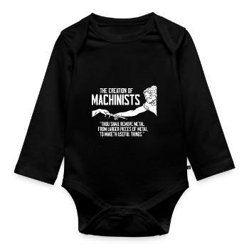 La création d’une machine CNC machiniste - Body Bébé bio manches longues - noir - Devant