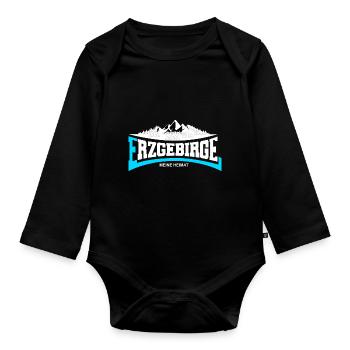 J’adore les monts Métallifères - Body Bébé bio manches longues - noir - Devant