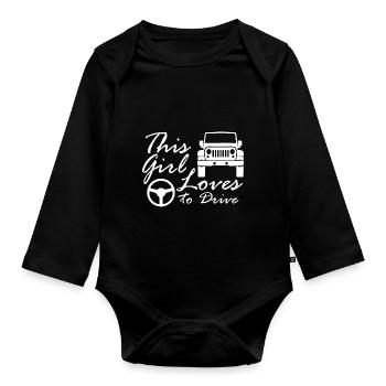 Femme avec véhicule tout-terrain - Body Bébé bio manches longues - noir - Devant