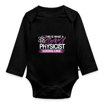 Physicist - Organic Longsleeve Baby Bodysuit - black - Front