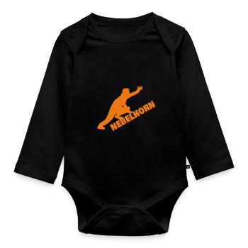 Berge beim Bergsteigen nebelhorn - Baby Bio-Langarm-Body - Schwarz - Vorne