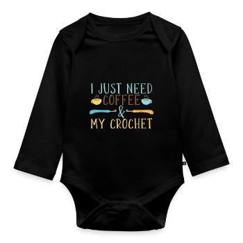 Café & Crochet - Body Bébé bio manches longues - noir - Devant