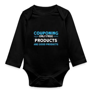 Coupon Shopper Discount Couponer Discount Sale - Organic Longsleeve Baby Bodysuit - black - Front