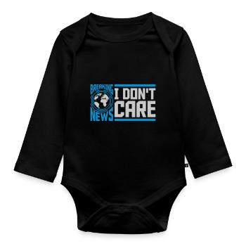 Breaking news don't care - Baby Bio-Langarm-Body - Schwarz - Vorne