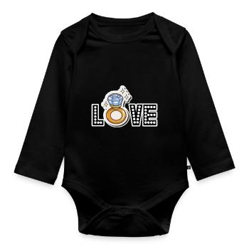 SGN 06 27 2022 1656353691390LOVE RING - Baby Bio-Langarm-Body - Schwarz - Vorne