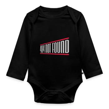 404 not found computer - Organic Longsleeve Baby Bodysuit - black - Front