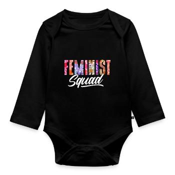 Feminist Troupe Feminist - Organic Longsleeve Baby Bodysuit - black - Front
