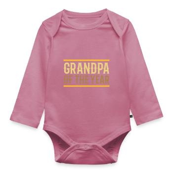 Grandpa of the year (Linien) - Baby Bio-Langarm-Body - Mauve - Vorne