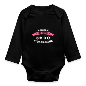 Professorin Steminist Designs für Equality Stem - Baby Bio-Langarm-Body - Schwarz - Vorne