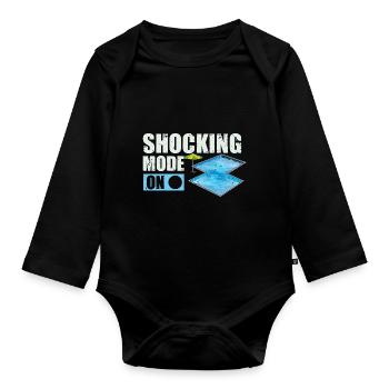 Pool Guy Design für Poolboy und Poolreiniger - Baby Bio-Langarm-Body - Schwarz - Vorne