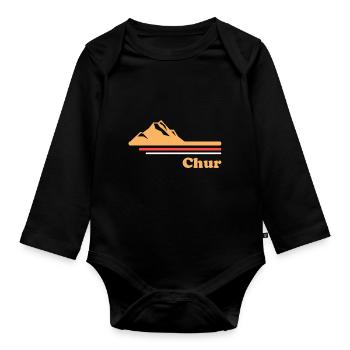 Chur Stadt Schweiz Geschenk - Baby Bio-Langarm-Body - Schwarz - Vorne