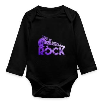 Guitare Rock and Roll Music - Body Bébé bio manches longues - noir - Devant